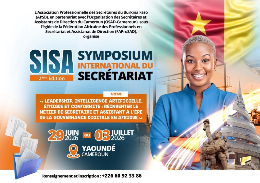 SISA 2026 : Yaoundé accueillera la 2ème édition du Symposium International du&nbsp;Secrétariat